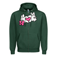 Sports Green Minnie Mouse Zipper Hoodie - CowhideDigitalArt