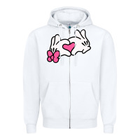White Minnie Mouse Zipper Hoodie - CowhideDigitalArt