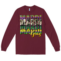 Burgundy cowhide mardi gras Long Sleeve Tee - CowGirlArtShop
