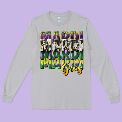 Cowhide Mardi Gras Long Sleeve Tee Designed By Cowgirlartshop