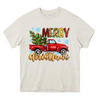 Cream merry christmas truck Heavy Core Tee - MaliasSmallBusiness