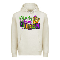Oatmeal Heather mardi gras queen Premium Hoodie - FaDigitalArtStudio