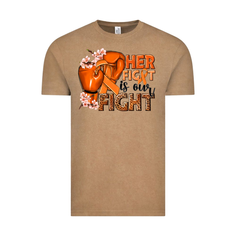 Her Fight Is Our Fight Kidney Cancer Orange Ribbon Vintage Tee by NancyCooperArtShop | Teevron