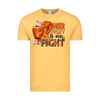 Vintage Mustard Her fight is our fight Kidney Cancer orange ribbon Vintage Tee - NancyCooperArtShop