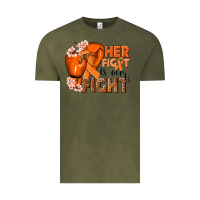 Vintage Olive Her fight is our fight Kidney Cancer orange ribbon Vintage Tee - NancyCooperArtShop