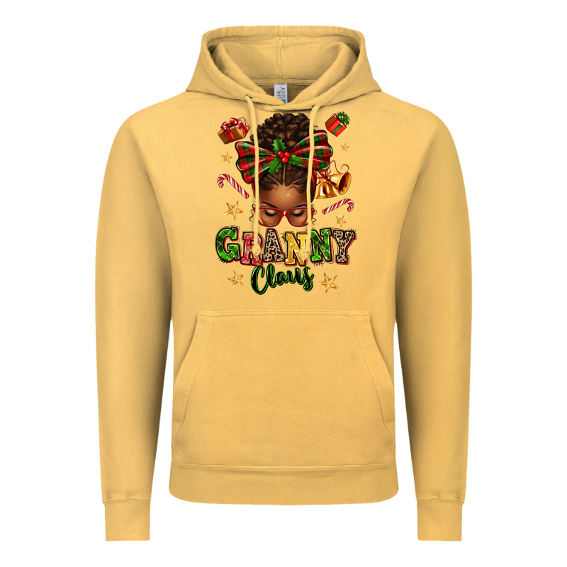 Granny Claus Afro Messy Bun Vintage Hoodie by texasbilliewilder | Teevron