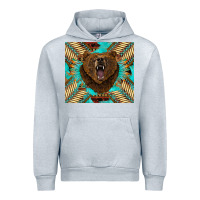 Heather Grey bear native american  tumbler Urban Hoodie - BarkalooDesign