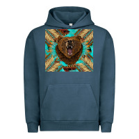 Pigment Midnight Navy bear native american  tumbler Urban Hoodie - BarkalooDesign
