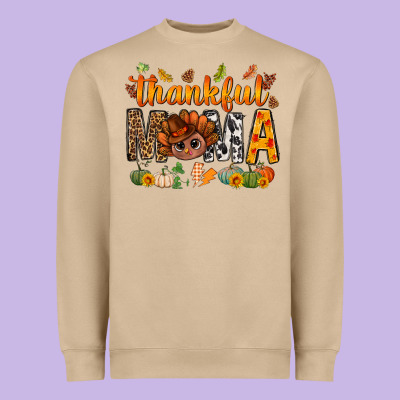 Thankful Mama And Turkey Bbs Heavyweight Sweatshirt Designed By Bundleandbundleshop
