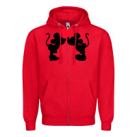 Red Minnie Mouse Zipper Hoodie - CowhideDigitalArt