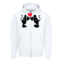 White Minnie Mouse Zipper Hoodie - CowhideDigitalArt