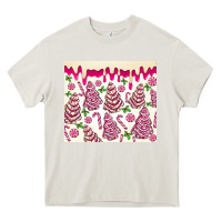 Cream pink christmas tree cakes Heavy Core Tee - MaliasSmallBusiness