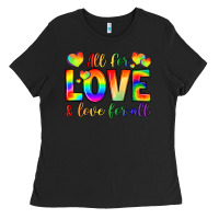 Black all for love and love for love Ladies Tee - LillyAllenDesigns