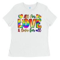 White all for love and love for love Ladies Tee - LillyAllenDesigns
