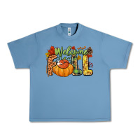 Pebble Blue Welcome Fall Urban Heavy Tee - NancyCooperArtShop
