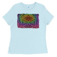 Baby Blue colorful zebra background Ladies Tee - RanaPortraitStore