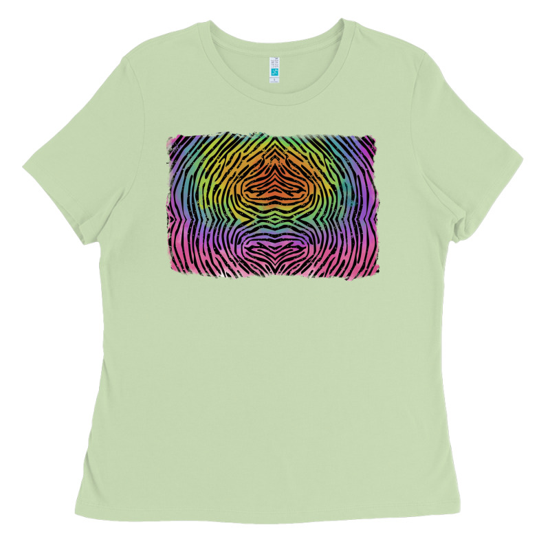 Colorful Zebra Background Ladies Tee by RanaPortraitStore | Teevron