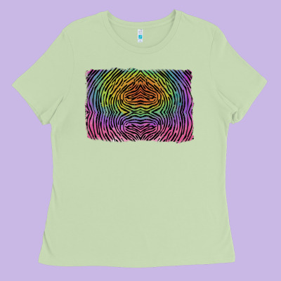 Colorful Zebra Background Ladies Tee Designed By Ranaportraitstore