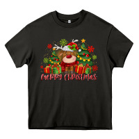 Asphalt merry christmas reindeer Heavy Core Tee - MaliasSmallBusiness