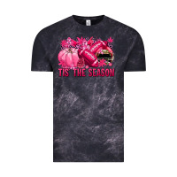 Cloud Black Tis' the season Football Breast Cancer Vintage Tee - NancyCooperArtShop