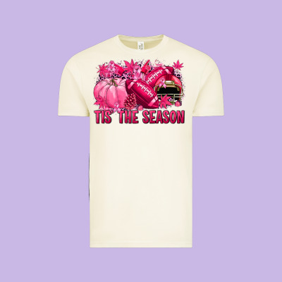 Tis' The Season Football Breast Cancer Vintage Tee Designed By Nancycooperartshop