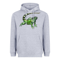 Heather Grey İguana Heavyweight Hoodie - LillyAllenDesigns