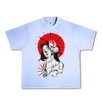 Grape Ice japanese geisha samurai fox mask red sun Urban Heavy Tee - tuanDangUi