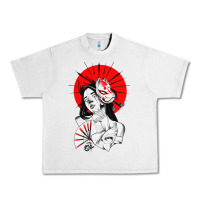 Lunar Rock japanese geisha samurai fox mask red sun Urban Heavy Tee - tuanDangUi
