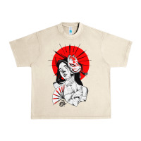 Sandshell japanese geisha samurai fox mask red sun Urban Heavy Tee - tuanDangUi