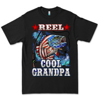 Black reel cool grandpa american flag bass Premium Tee - LillyAllenDesigns