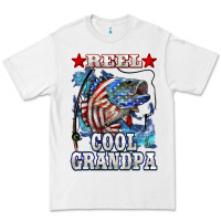 White reel cool grandpa american flag bass Premium Tee - LillyAllenDesigns