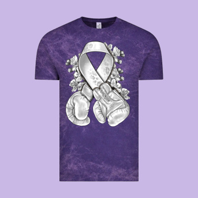 Lung Cancer White Ribbon With Boxing Gloves Vintage Tee Designed By Nancycooperartshop
