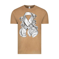 Vintage Camel Lung Cancer white ribbon with boxing gloves Vintage Tee - NancyCooperArtShop