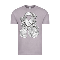 Vintage Zinc Lung Cancer white ribbon with boxing gloves Vintage Tee - NancyCooperArtShop