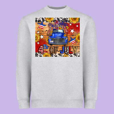 Fourth Of July Truck Heavyweight Sweatshirt Designed By Fadigitalartstudio