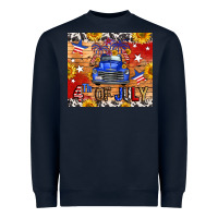 Navy Fourth Of July Truck Heavyweight Sweatshirt - FaDigitalArtStudio
