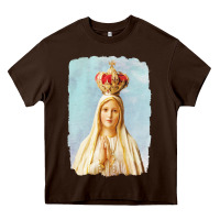 Chocolate Brown our lady of fatima Heavy Core Tee - tuanDangUi