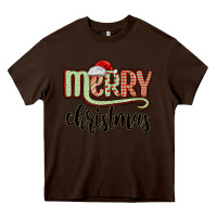 Chocolate Brown merry christmas Heavy Core Tee - MaliasSmallBusiness