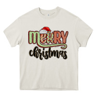 Cream merry christmas Heavy Core Tee - MaliasSmallBusiness