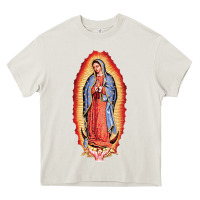 Cream our lady of guadalupe virgin mary Heavy Core Tee - tuanDangUi