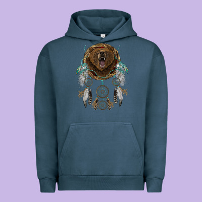 Bear  Native Dreamcatcher Urban Hoodie Designed By Barkaloodesign
