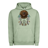 Pigment Oil Green bear  native dreamcatcher Urban Hoodie - BarkalooDesign