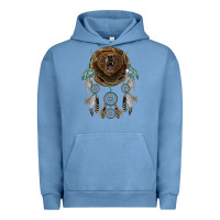 Pigment Pebble Blue bear  native dreamcatcher Urban Hoodie - BarkalooDesign