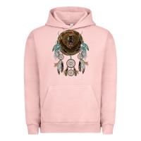 Pigment Salmon bear  native dreamcatcher Urban Hoodie - BarkalooDesign