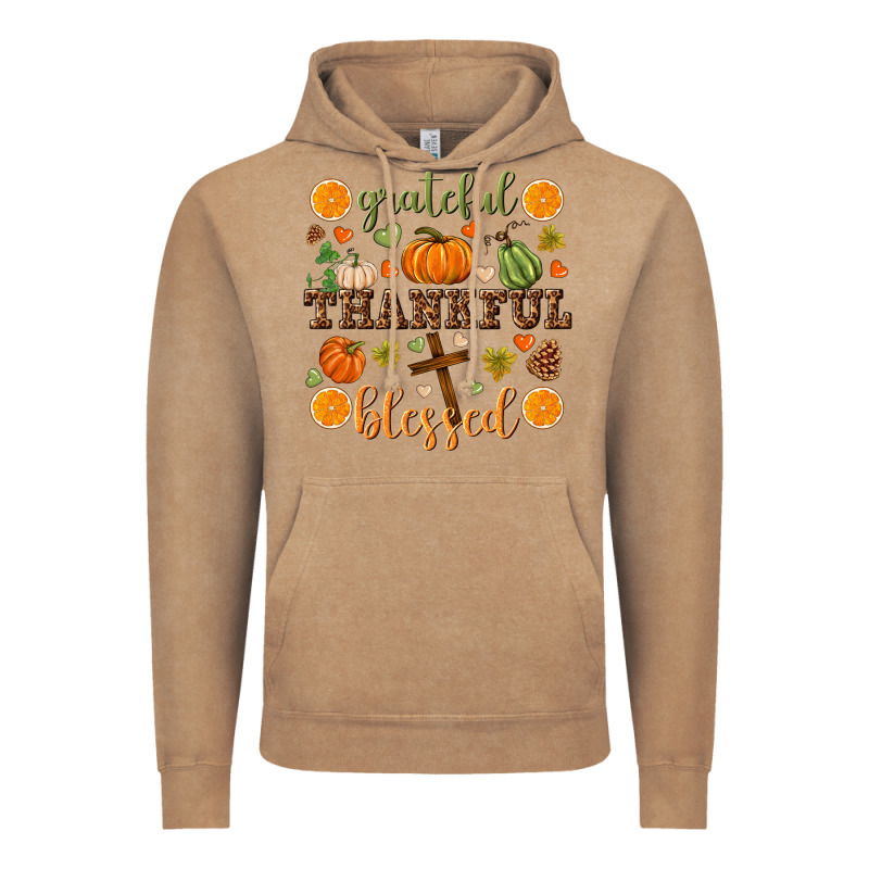 Grateful Thankful Blessed Vintage Hoodie by NancyCooperArtShop | Teevron
