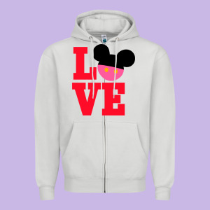 Minnie Mouse Zipper Hoodie Designed By Cowhidedigitalart