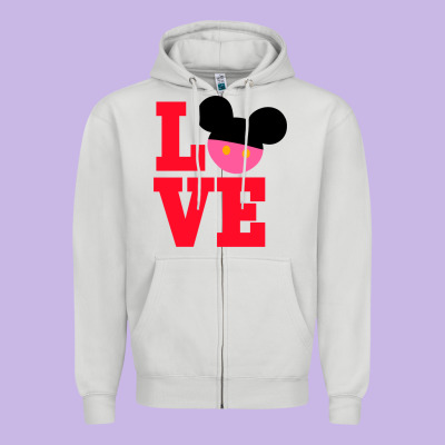 Minnie Mouse Zipper Hoodie Designed By Cowhidedigitalart