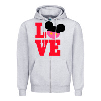 Heather Grey Minnie Mouse Zipper Hoodie - CowhideDigitalArt