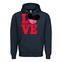 Navy Minnie Mouse Zipper Hoodie - CowhideDigitalArt