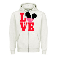 Oatmeal Heather Minnie Mouse Zipper Hoodie - CowhideDigitalArt